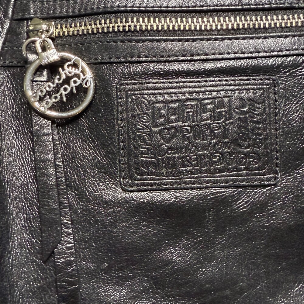 Coach Poppy Black Shoulder Bag M1069‑16374 Mint Condition, Silver Hardware, Rare - Picture 8 of 15